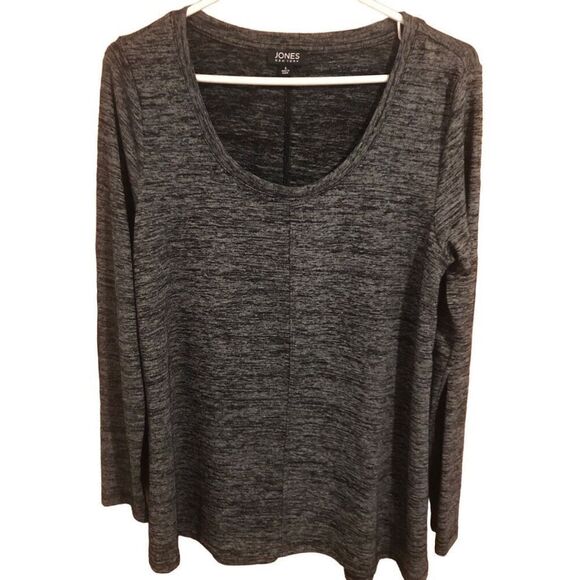 Jones New York Women’s Size L Long Sleeve Tunic Top Heather Gray - Picture 1 of 11